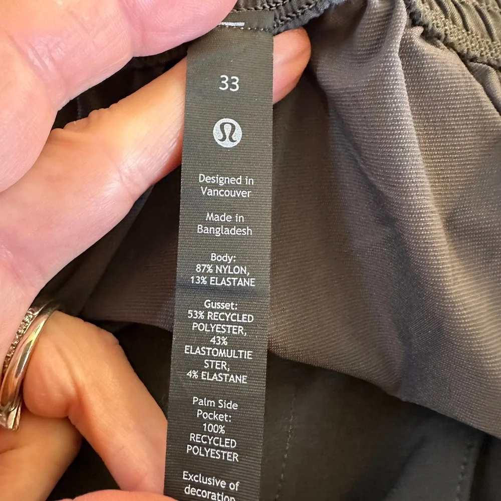Lululemon Outdoor Training Pants 33 Mens Black Technical Hiking LM5AI5S Active